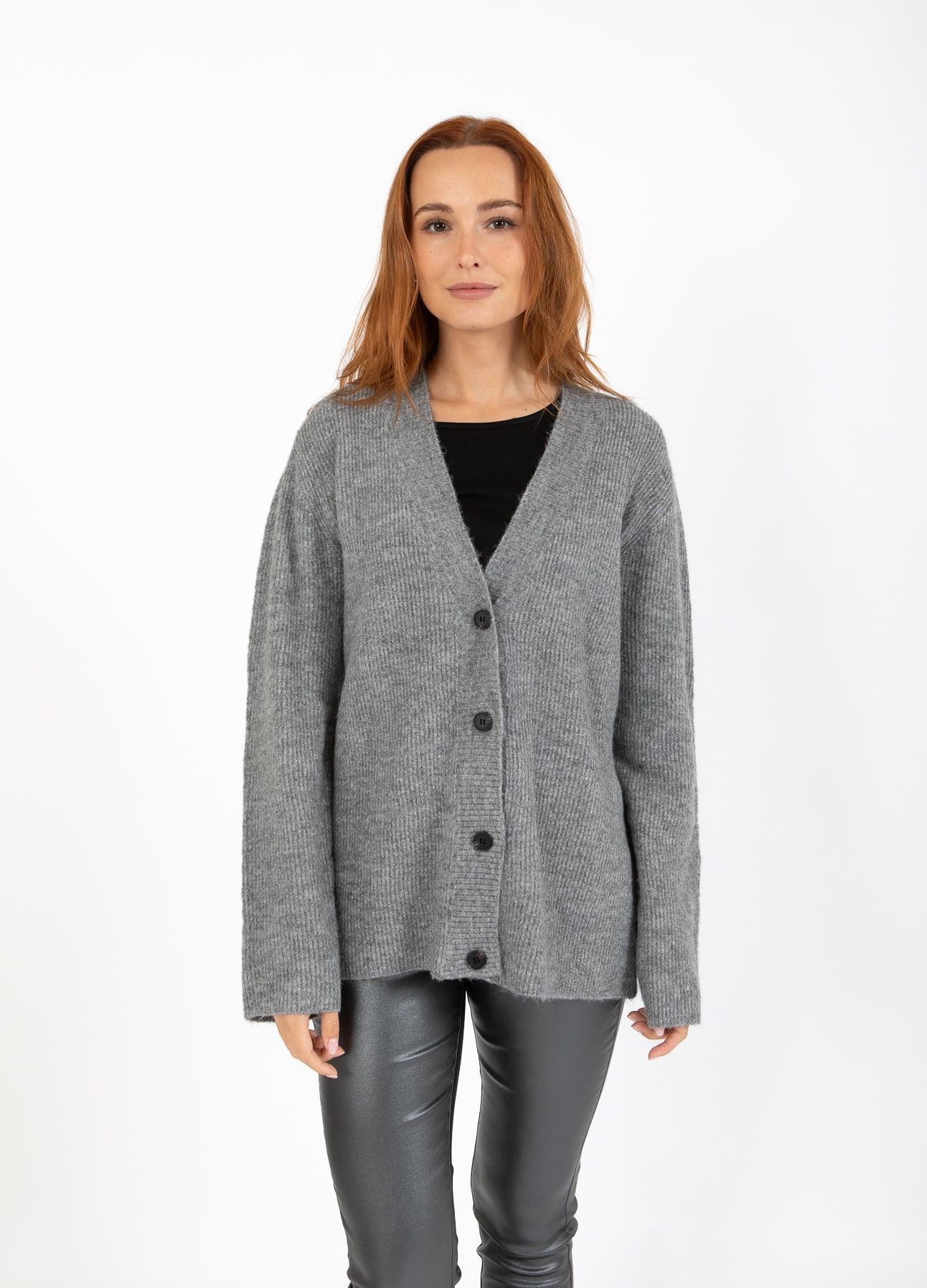 CC Heart CC HEART EMMA V-HALS VEST Knitwear Dark Grey Melange - 128