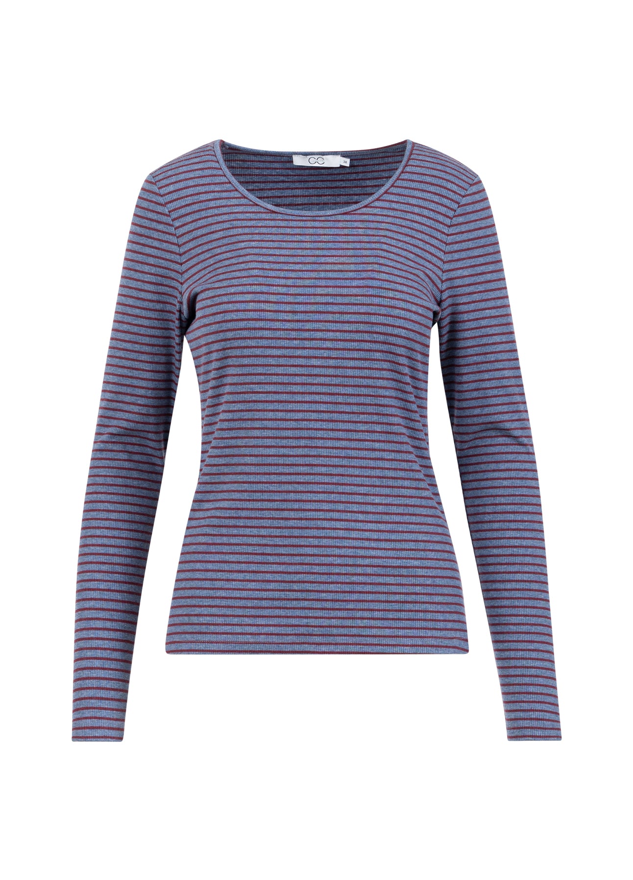 CC Heart CC HEART KAROLINE RIB TEE Shirt/Blouse Blue melange/bordeaux stripe - 514
