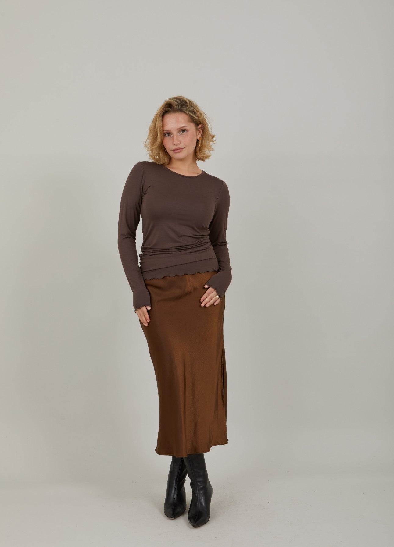 CC Heart CC HEART LANGE MOUWEN TOP Shirt/Blouse Walnut - 343