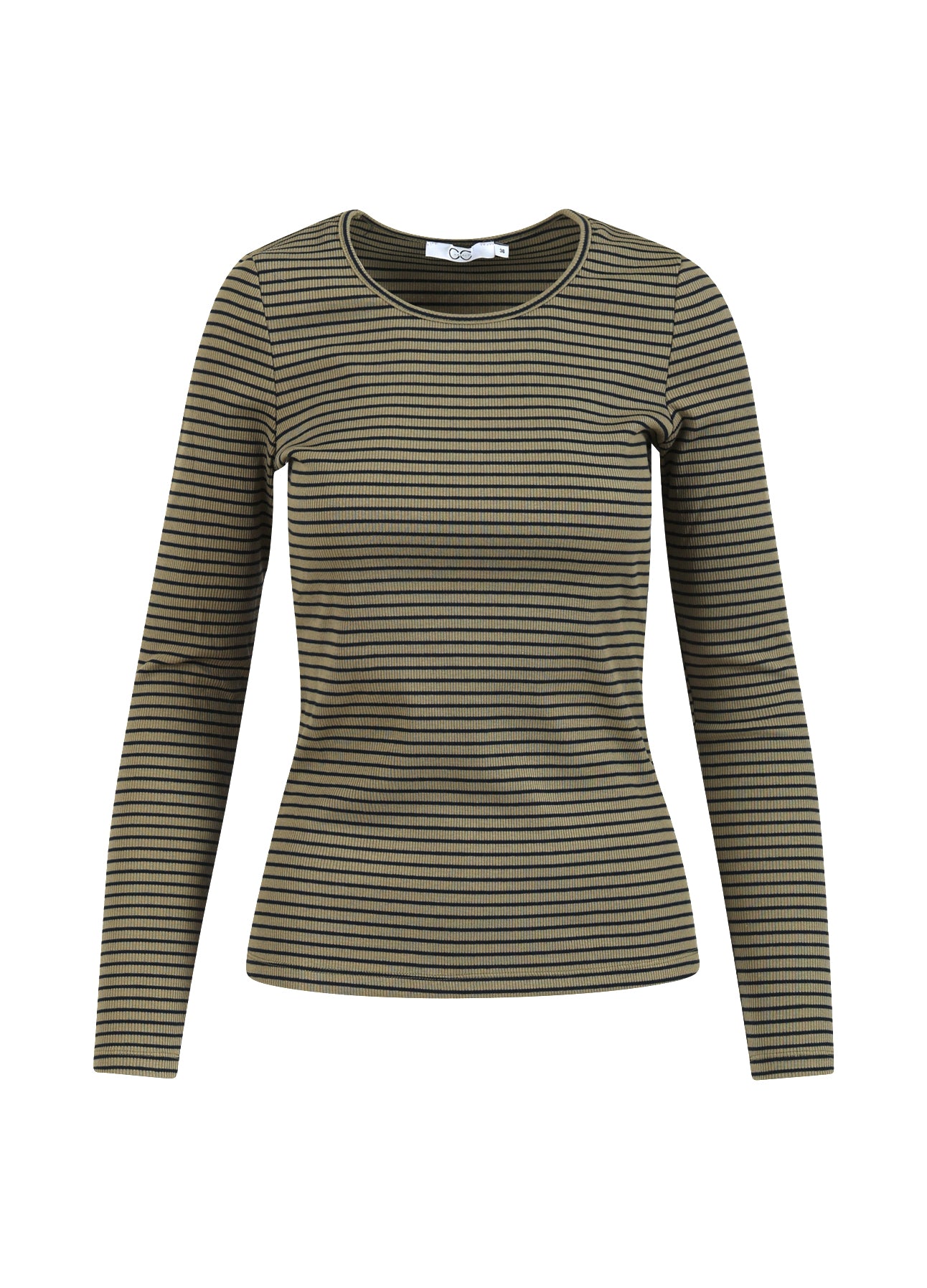 CC Heart CC HEART KAROLINE RIB TEE Shirt/Blouse Olive/navy stripe - 432