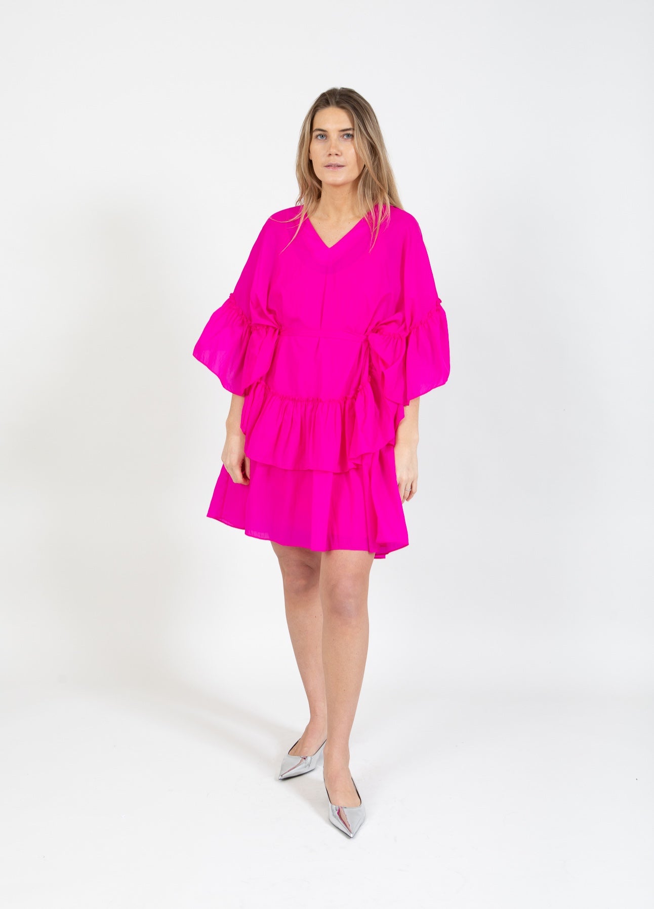 Coster Copenhagen JURK MET GROTE RUCHE Dress Bright pink - 663