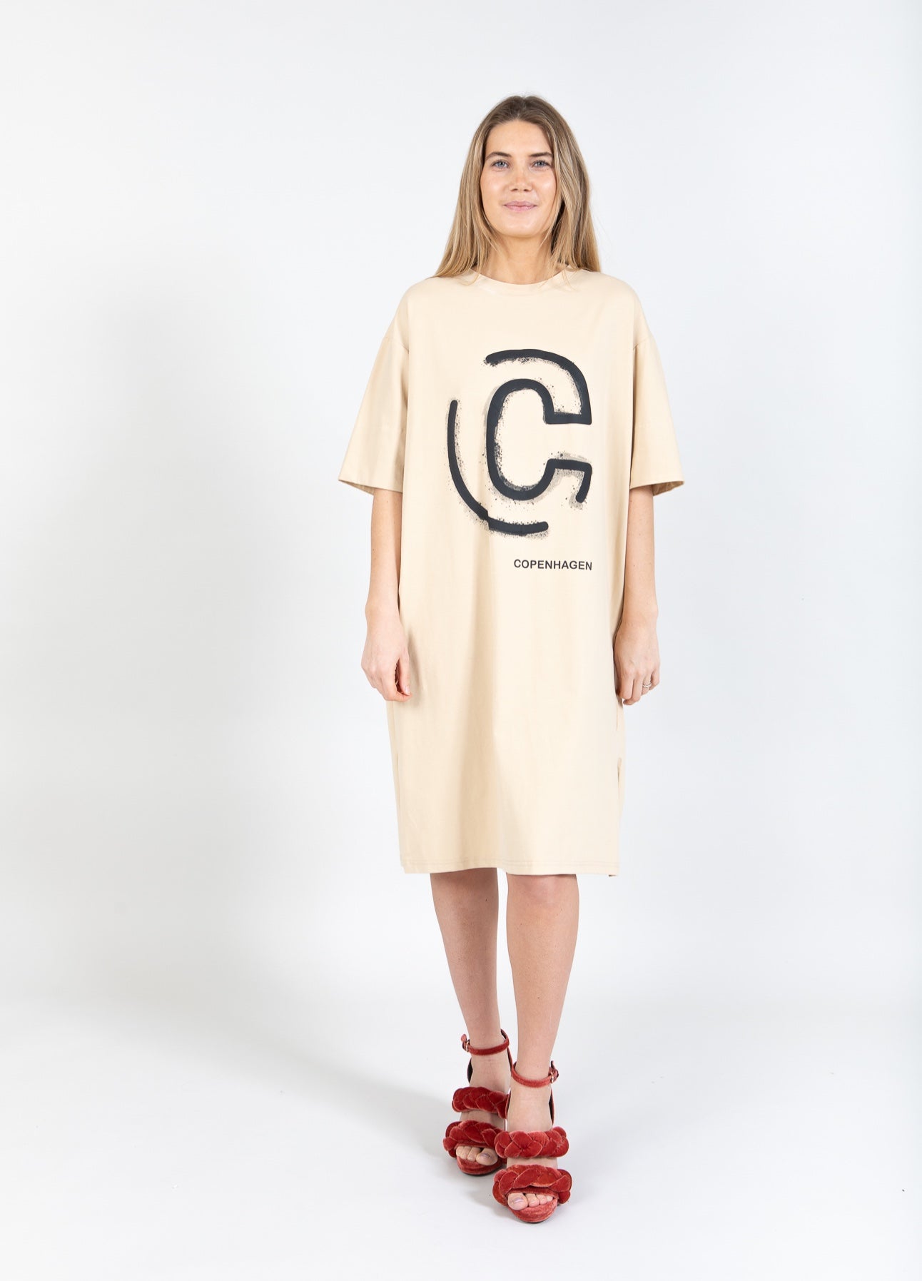 Coster Copenhagen T-SHIRT JURK MET PRINT Dress Vanilla - 348