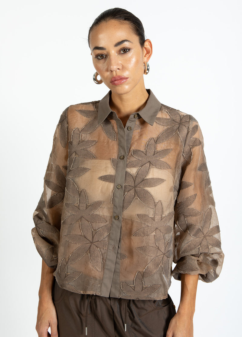 Coster Copenhagen BLOEMSTRUCTUUR BLOES Shirt/Blouse Taupe sand - 393