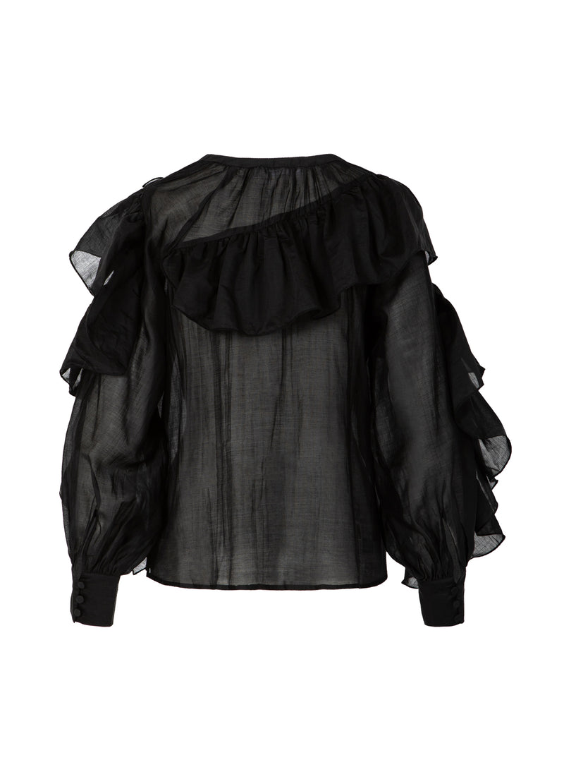 Coster Copenhagen BLOES MET VOLANTEN Shirt/Blouse Black - 100