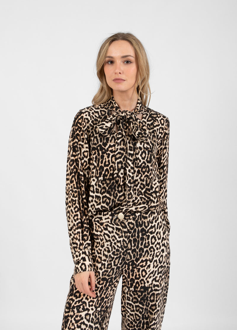 Coster Copenhagen BLOUSE IN LEOPARD PRINT Shirt/Blouse Leo print - 919