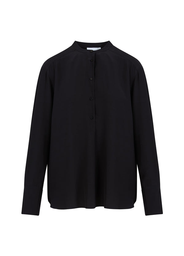 Coster Copenhagen BLOUSE MET GEVOUWEN KNOPENBIES Shirt/Blouse Black - 100