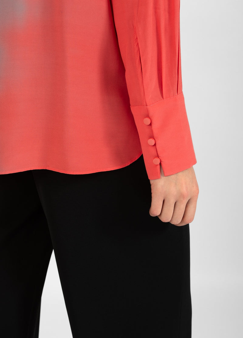 Coster Copenhagen BLOUSE MET GEVOUWEN KNOPENBIES Shirt/Blouse Hot coral - 685