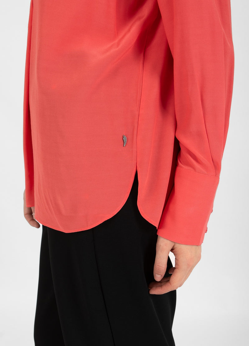Coster Copenhagen BLOUSE MET GEVOUWEN KNOPENBIES Shirt/Blouse Hot coral - 685