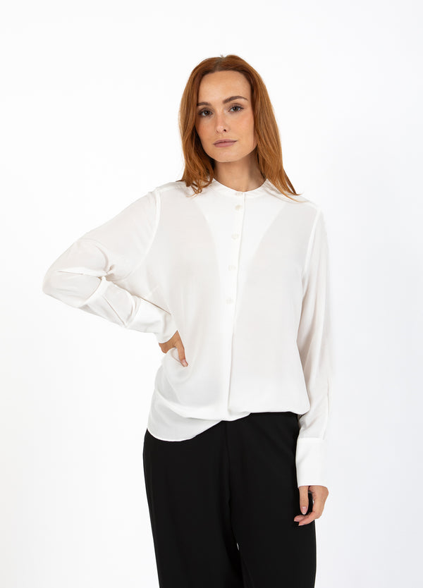 Coster Copenhagen BLOUSE MET GEVOUWEN KNOPENBIES Shirt/Blouse Off white - 201