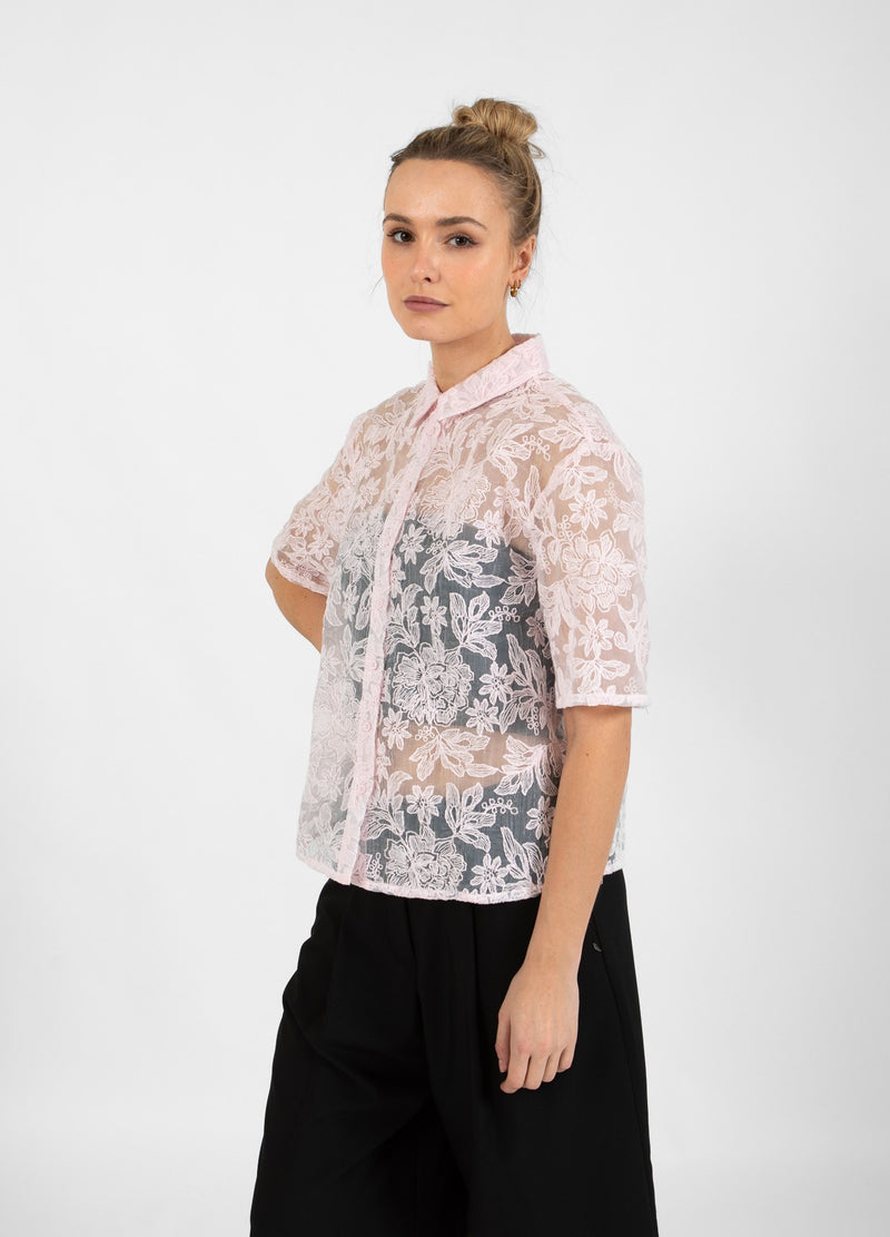 Coster Copenhagen BLOUSE MET KANT Shirt/Blouse Powder rose - 686