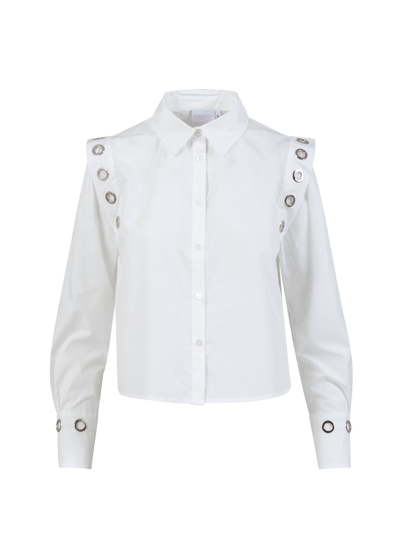 Coster Copenhagen BLOUSE MET METALEN GATEN Shirt/Blouse White - 200