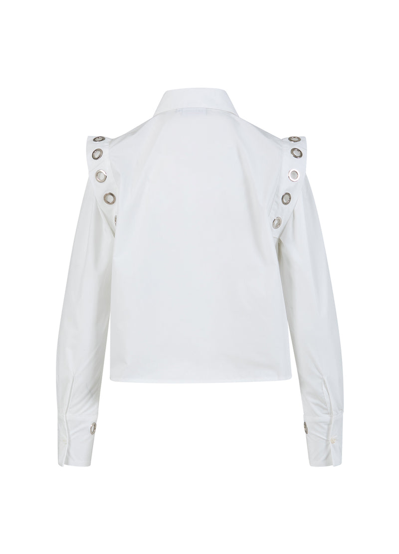 Coster Copenhagen BLOUSE MET METALEN GATEN Shirt/Blouse White - 200