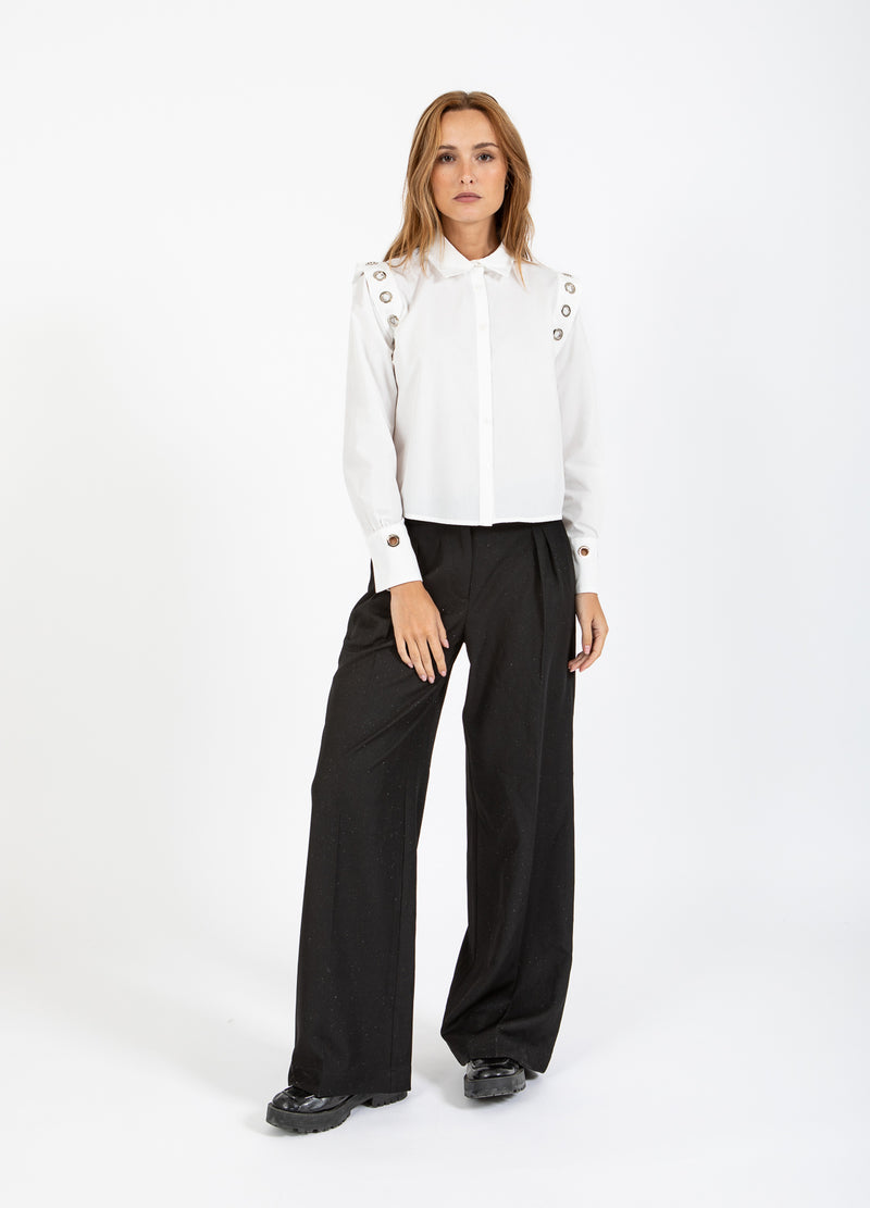 Coster Copenhagen BLOUSE MET METALEN GATEN Shirt/Blouse White - 200