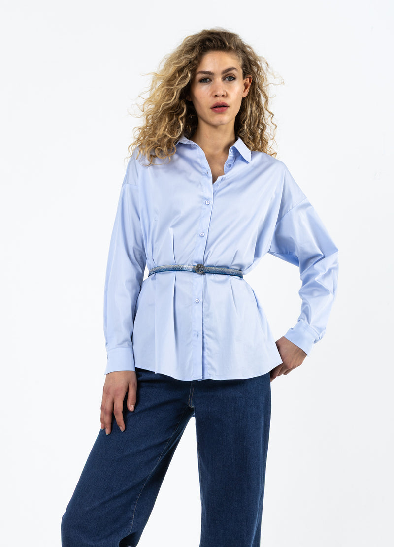 Coster Copenhagen BLOUSE MET PLOOIEN Shirt/Blouse Pastel blue - 358