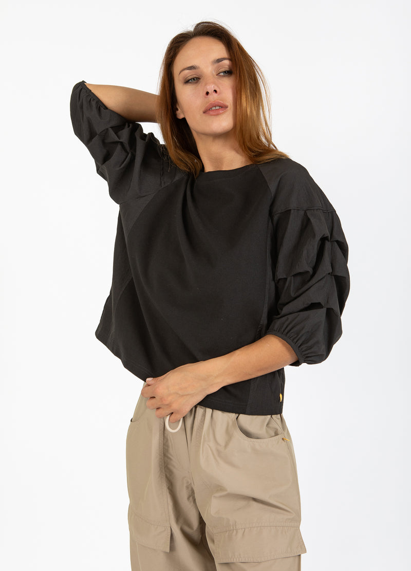 Coster Copenhagen BLOUSE MET POFMOUWEN Shirt/Blouse Black - 100