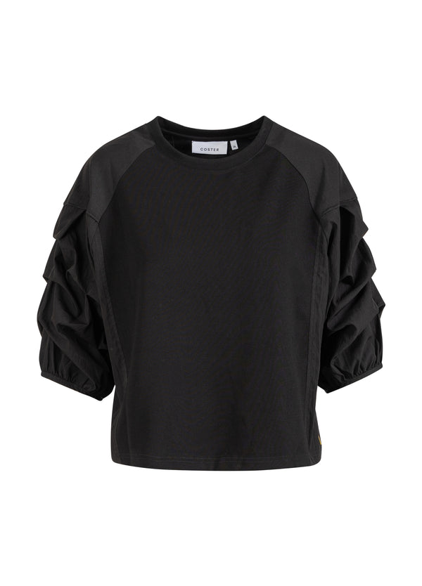 Coster Copenhagen BLOUSE MET POFMOUWEN Shirt/Blouse Black - 100