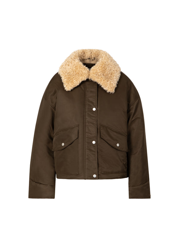 Coster Copenhagen BOMBERJACK MET BONTHALS Outerwear Brown - 358