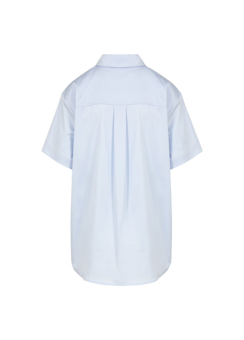 Coster Copenhagen BOXY SHIRT MET KORTE MOUWEN Shirt/Blouse Oxford blue - 508