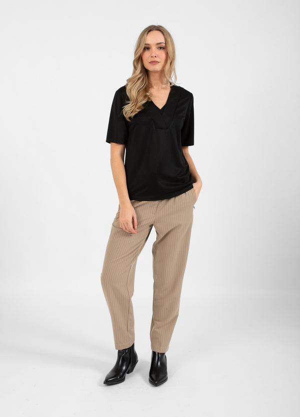 Coster Copenhagen BROEK - STELLA FIT Pants Sand white stripe - 993