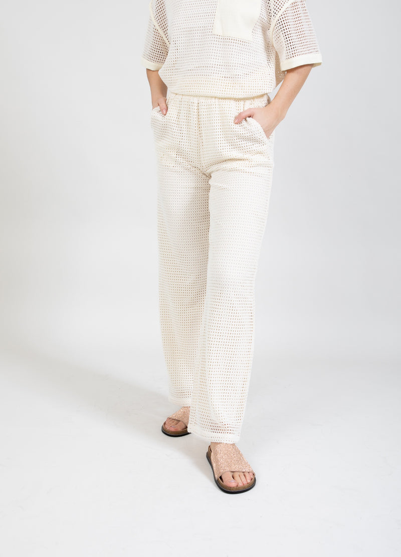 Coster Copenhagen BROEK IN MESH - SILLE PASVORM Pants Creme - 241