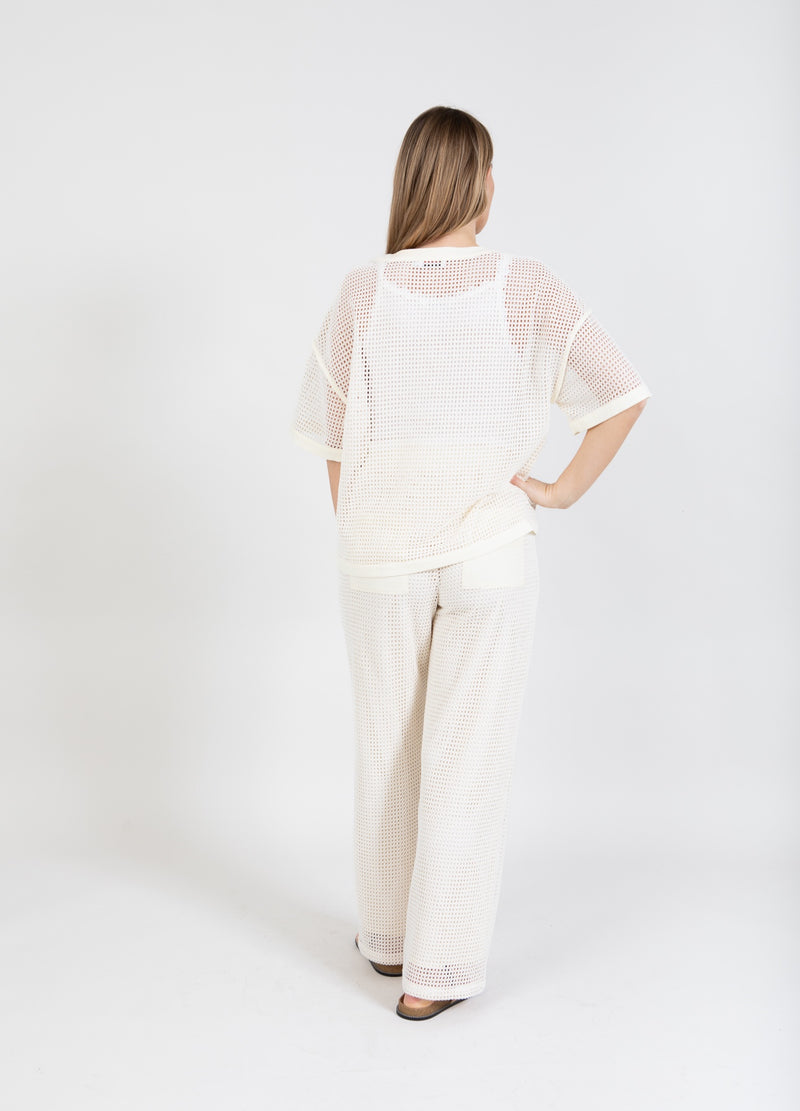 Coster Copenhagen BROEK IN MESH - SILLE PASVORM Pants Creme - 241