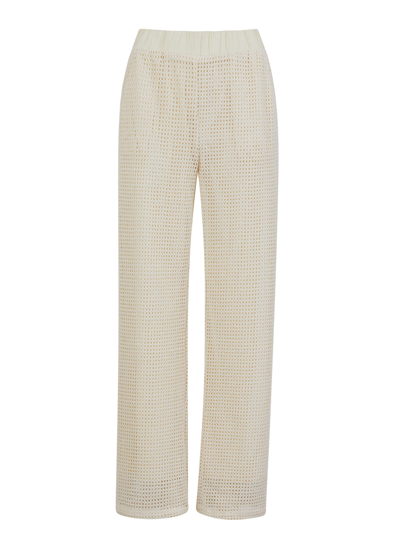 Coster Copenhagen BROEK IN MESH - SILLE PASVORM Pants Creme - 241