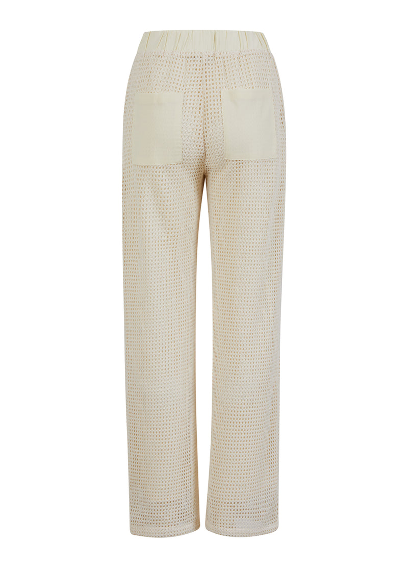 Coster Copenhagen BROEK IN MESH - SILLE PASVORM Pants Creme - 241