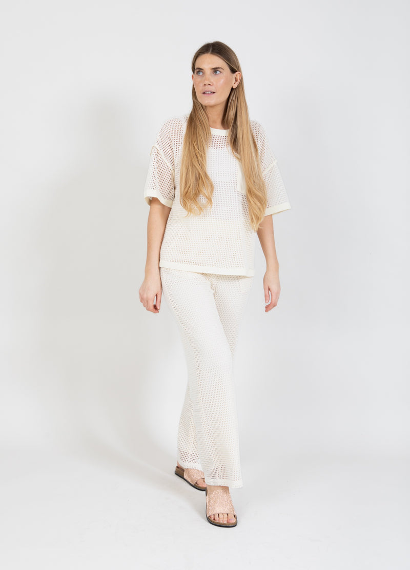 Coster Copenhagen BROEK IN MESH - SILLE PASVORM Pants Creme - 241