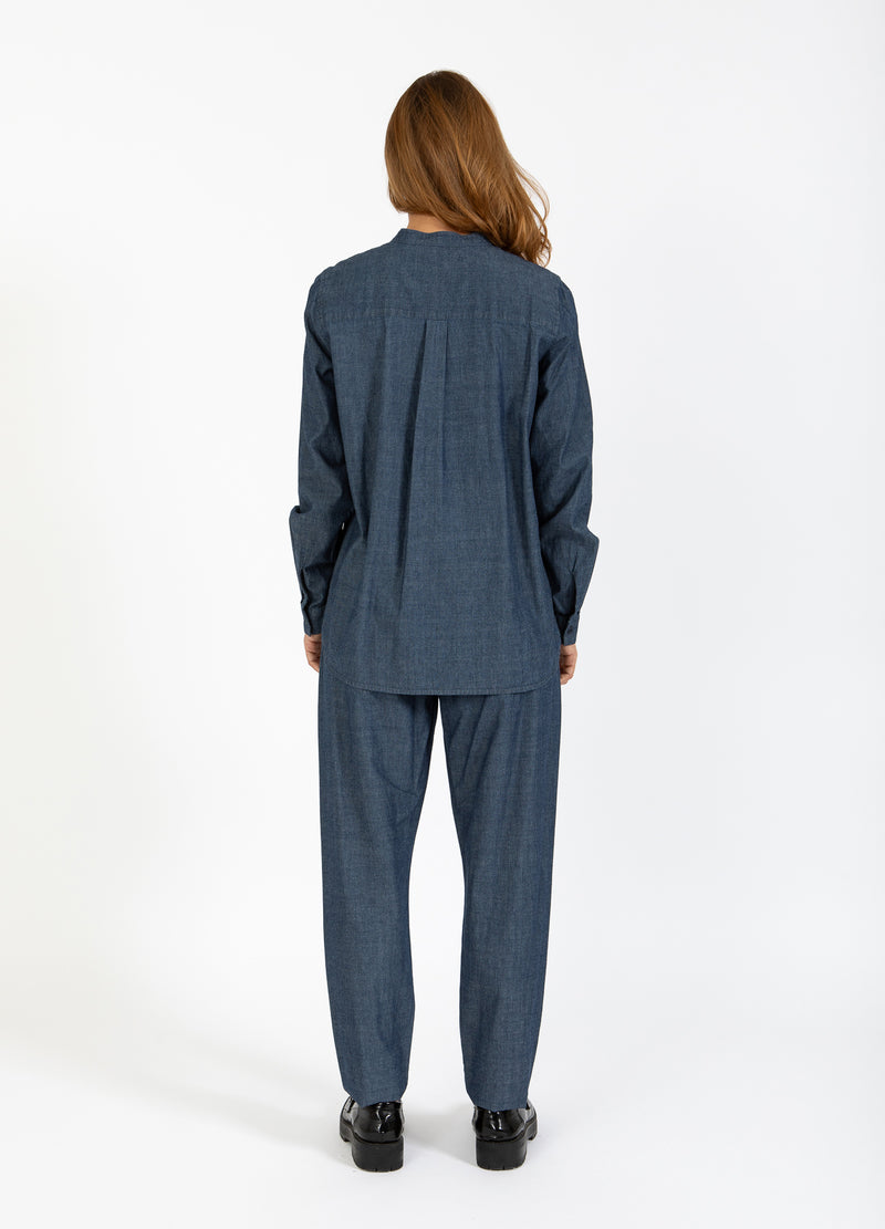 Coster Copenhagen BROEK MET ELASTISCHE TAILLE - SILLE-PASVORM Pants Medium blue denim - 545