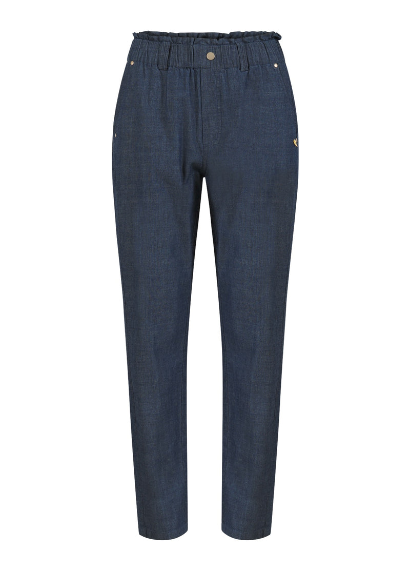 Coster Copenhagen BROEK MET ELASTISCHE TAILLE - SILLE-PASVORM Pants Medium blue denim - 545