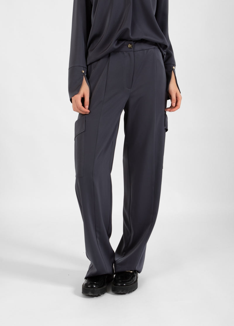Coster Copenhagen CARGOBROEK IN SATIJN - PETRA PASVORM Pants Dark grey - 158