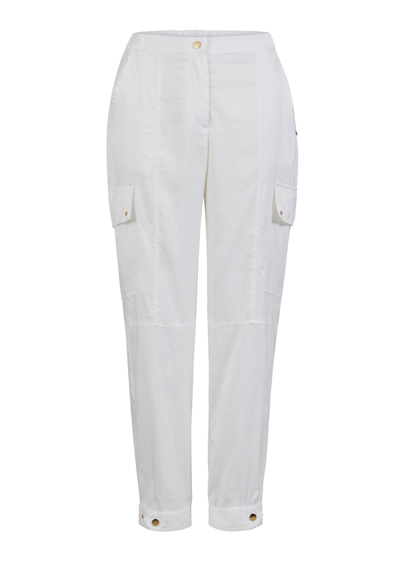 Coster Copenhagen CARGO BROEK IN GLANS - SILLE FIT Pants White - 200