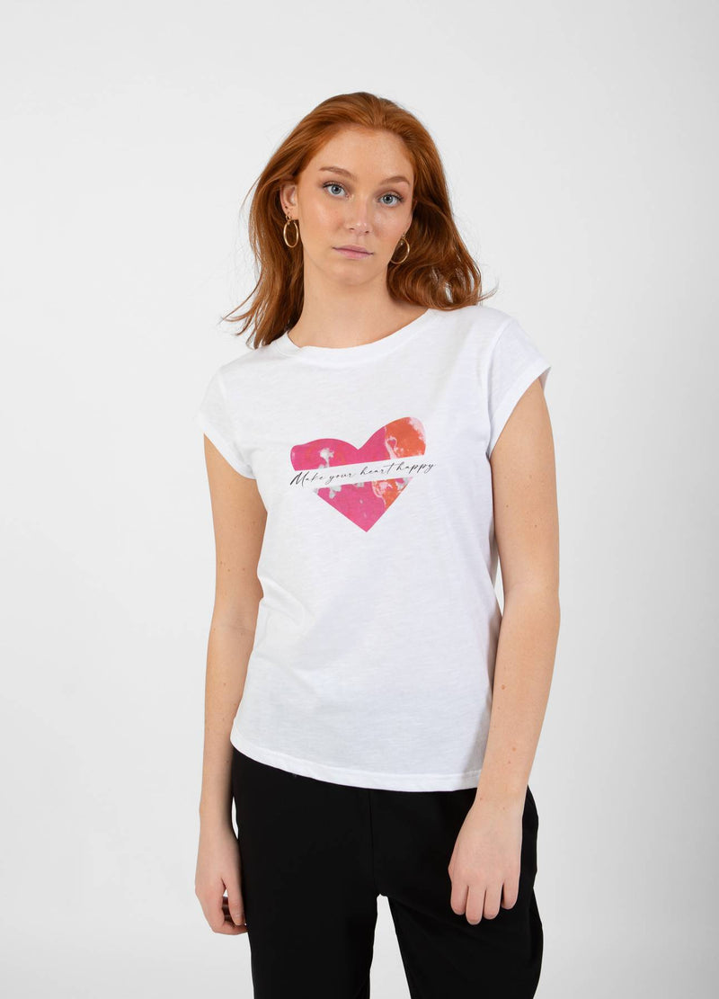 CC Heart CC HART BLIJ T-SHIRT T-Shirt White - 200 (Pink print)