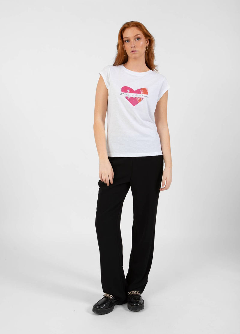 CC Heart CC HART BLIJ T-SHIRT T-Shirt White - 200 (Pink print)