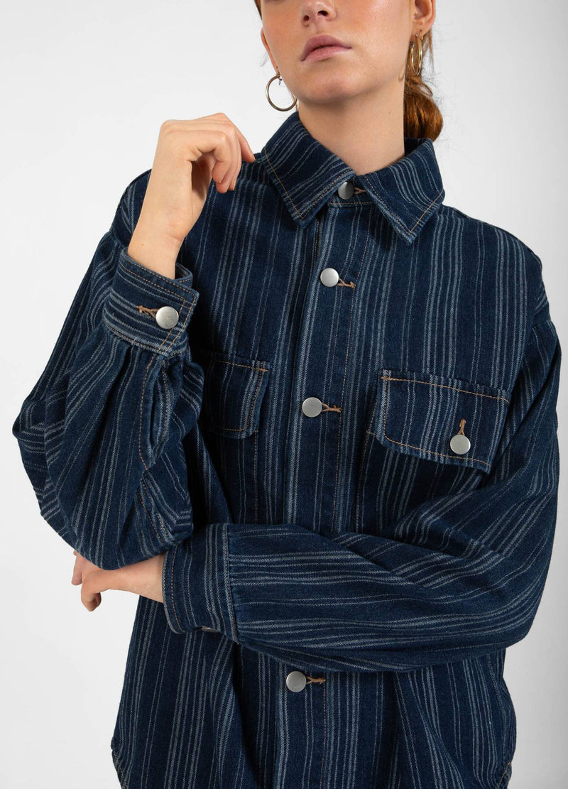 CC Heart CC HEART ALAIA DENIM JAS Outerwear Dark blue stripe denim - 512