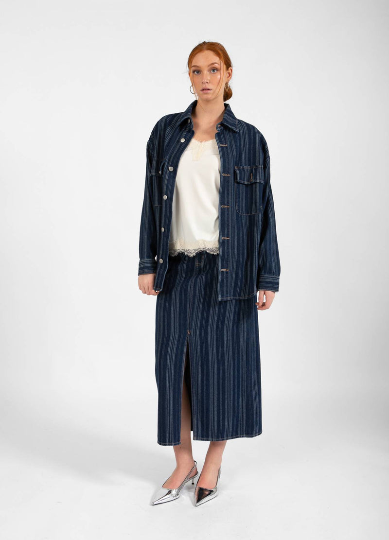 CC Heart CC HEART ALAIA DENIM JAS Outerwear Dark blue stripe denim - 512