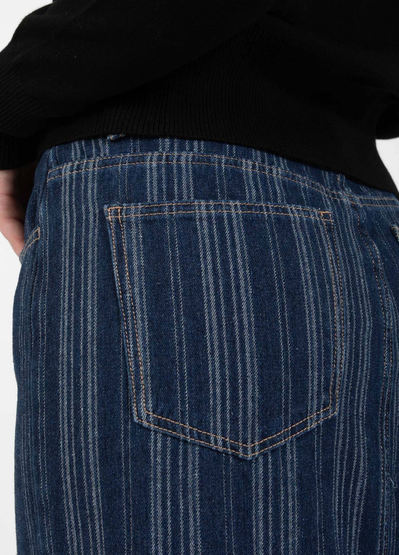 CC Heart CC HEART ALAIA ROK LANG Skirt Dark blue stripe denim - 512