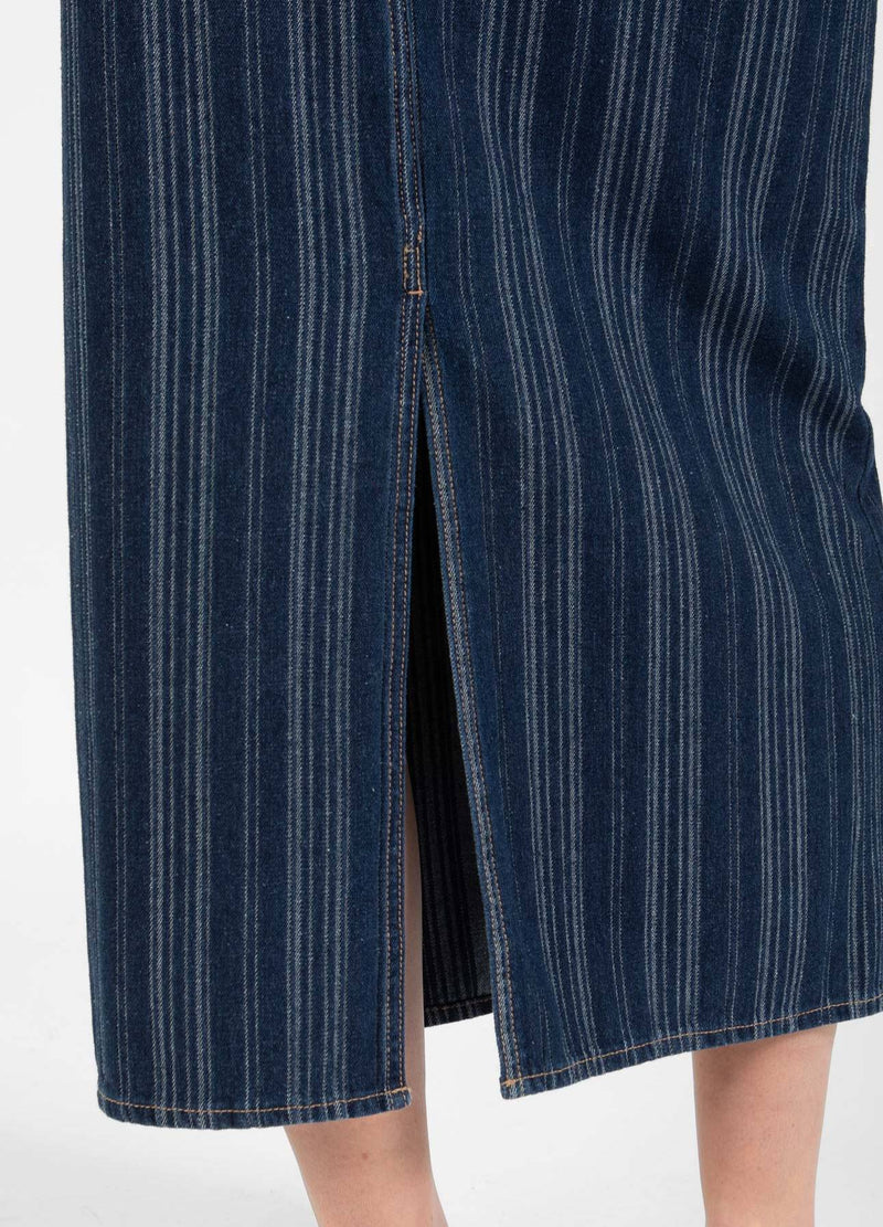 CC Heart CC HEART ALAIA ROK LANG Skirt Dark blue stripe denim - 512