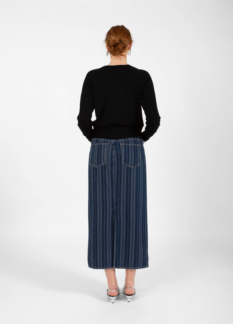 CC Heart CC HEART ALAIA ROK LANG Skirt Dark blue stripe denim - 512