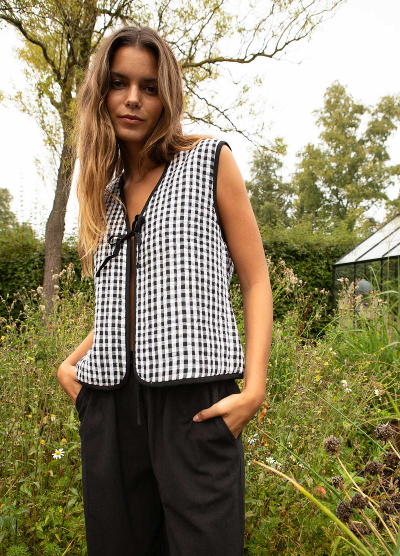 CC Heart CC HEART ALENA GEWATTEERD VEST Vest Black/white check - 146