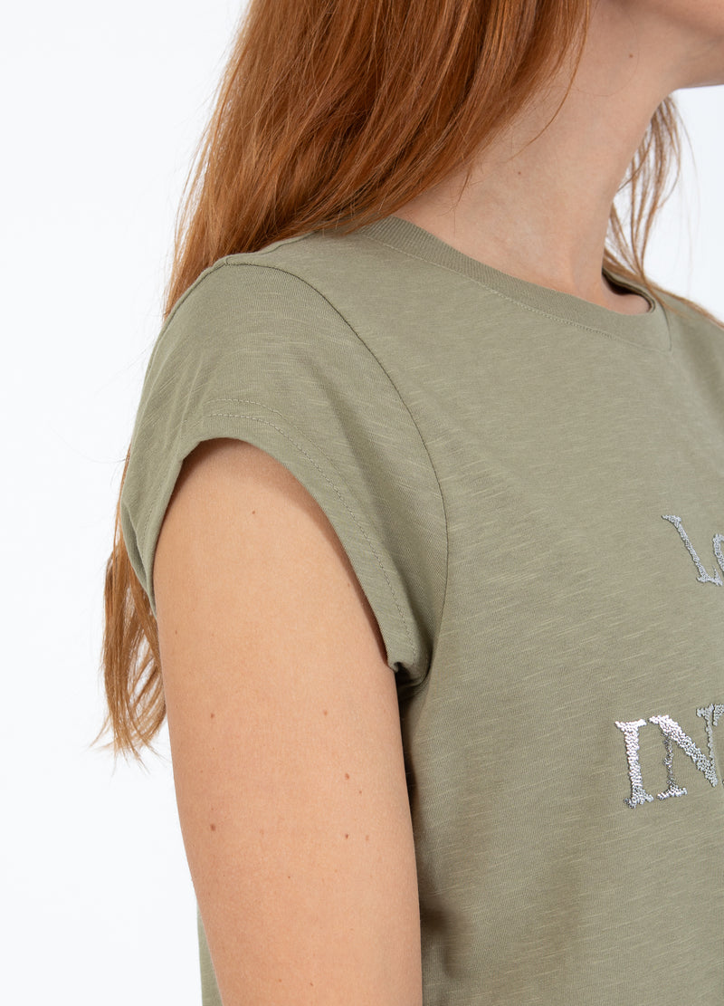 CC Heart CC HEART ALFI T-SHIRT - KAPMOUW T-Shirt Dusty olive - 479