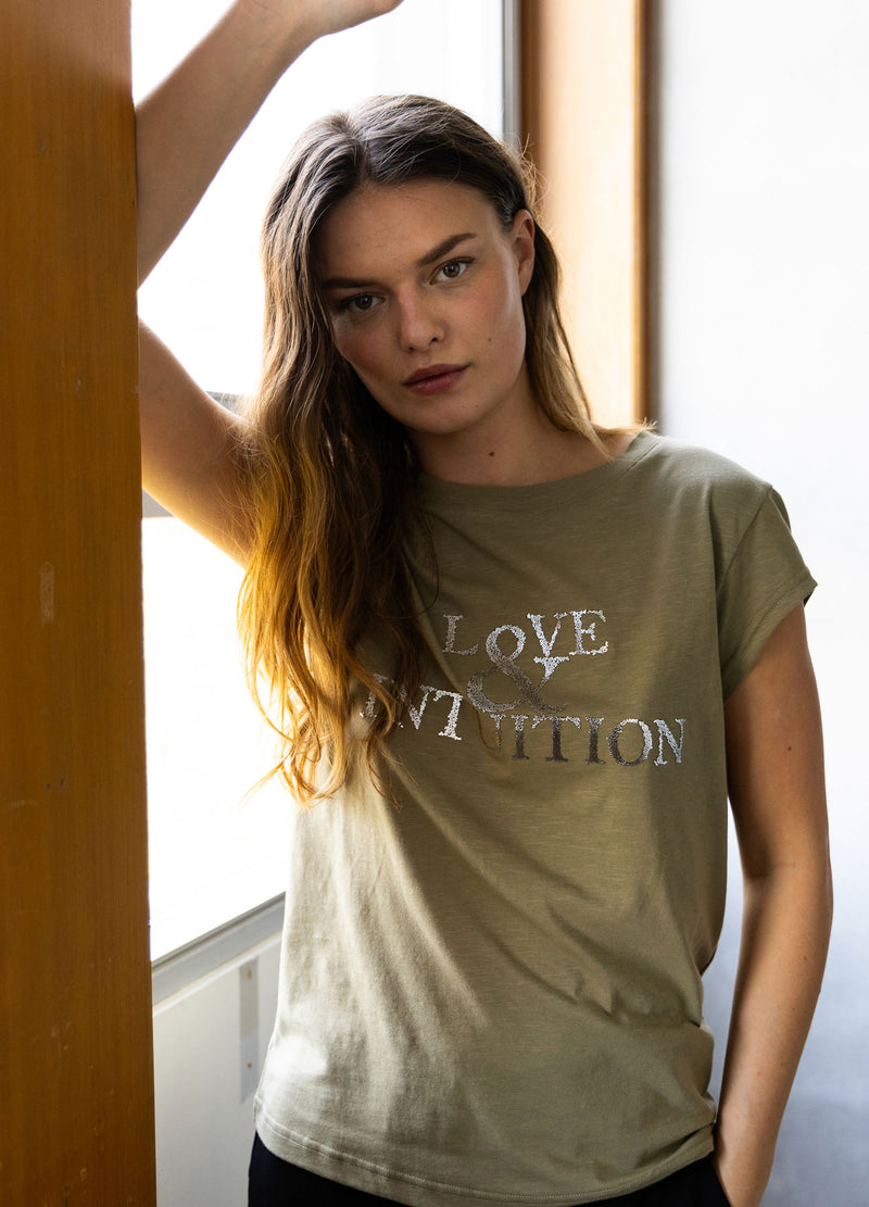 CC Heart CC HEART ALFI T-SHIRT - KAPMOUW T-Shirt Dusty olive - 479