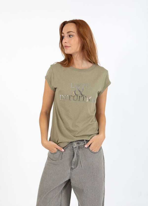 CC Heart CC HEART ALFI T-SHIRT - KAPMOUW T-Shirt Dusty olive - 479