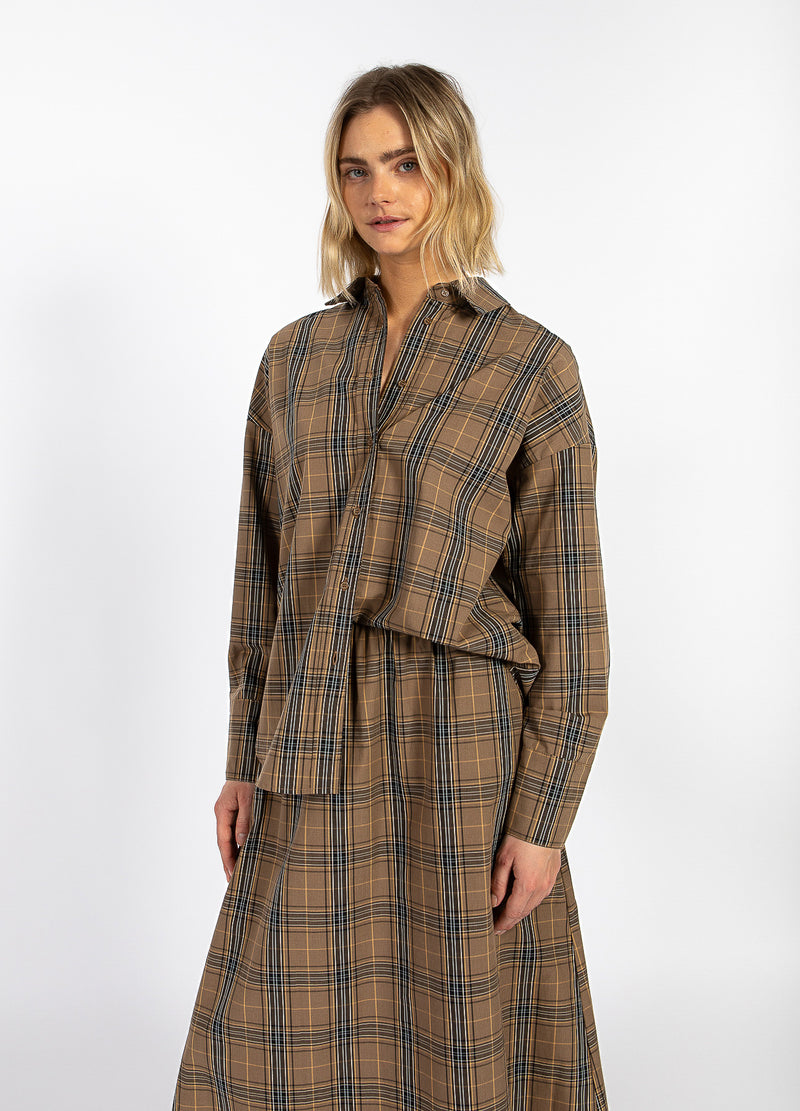 CC Heart CC HEART ALIA LOSSE BLOUSE Shirt/Blouse Golden brown check - 793