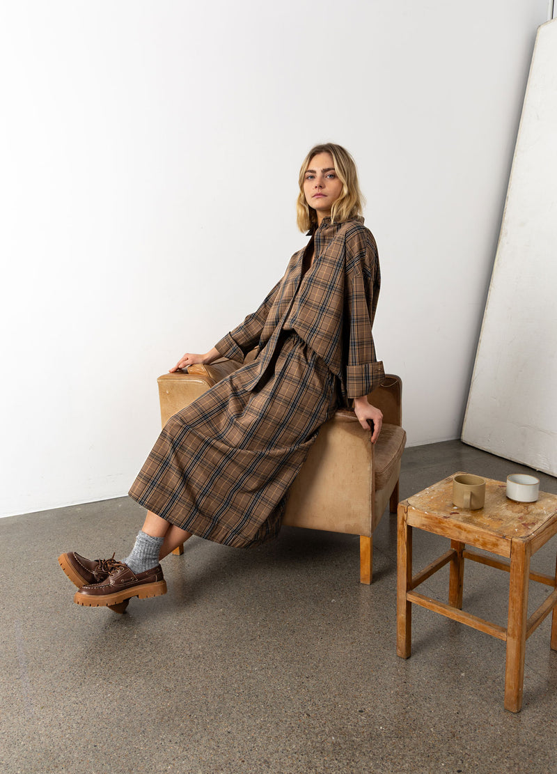 CC Heart CC HEART ALIA LOSSE BLOUSE Shirt/Blouse Golden brown check - 793