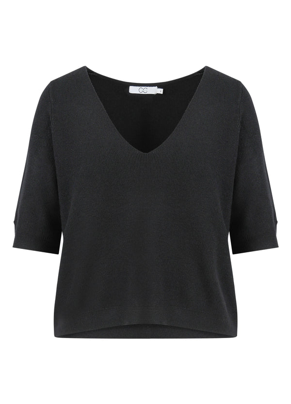 CC Heart CC HEART ALMA ZACHTE KORTE MOUW GEBREID Knitwear Black - 100