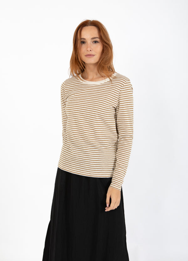 CC Heart CC HEART ANA GESTREEPT LANGEMOUWEN T-SHIRT T-Shirt Cream/warm sand/gold lurex - 288