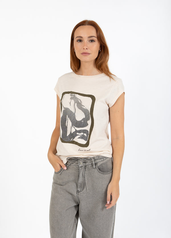 CC Heart CC HEART ART T-SHIRT - CAP MOUW T-Shirt Creme - 241