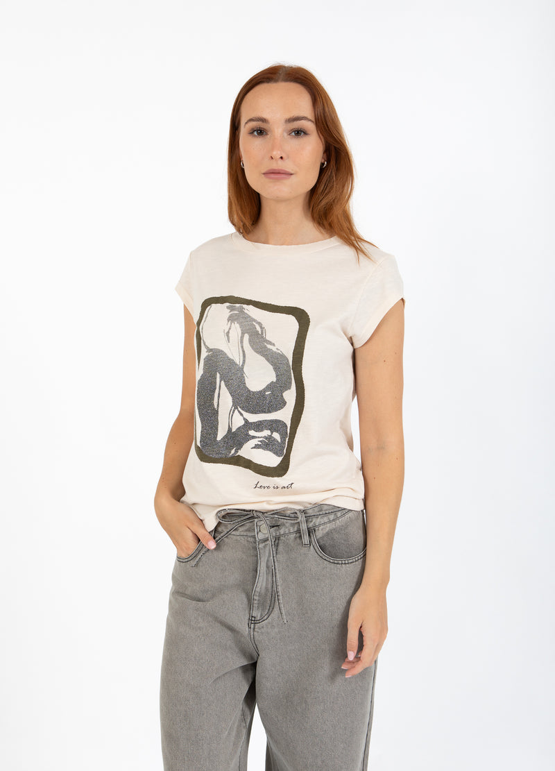 CC Heart CC HEART ART T-SHIRT - CAP MOUW T-Shirt Creme - 241