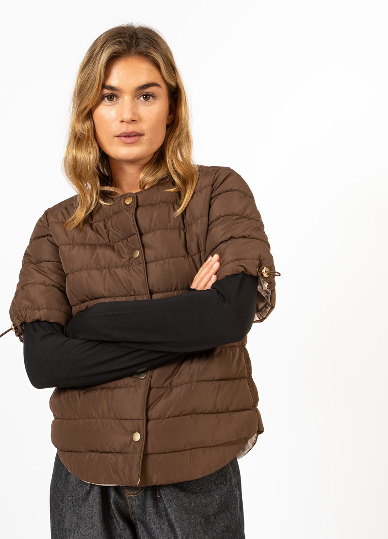CC Heart CC HEART ASTA QUILTED KORTE MOUW JAS Outerwear Chocolate brown - 349